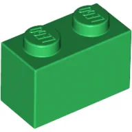 Brick 1 x 2 / Green