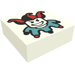 Tile 1 x 1 with Joker Print / White