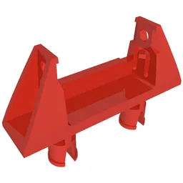 String Reel 1 x 4 x 2 Holder with 2 Technic Pins / Red
