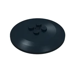 Dish 6 x 6 Inverted (Radar) with Solid Studs / Black