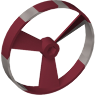 Lego Large Figure Spinner / Propeller without Code, Marbled Pearl Light Gray Pattern (Rhotuka) / Dark Red