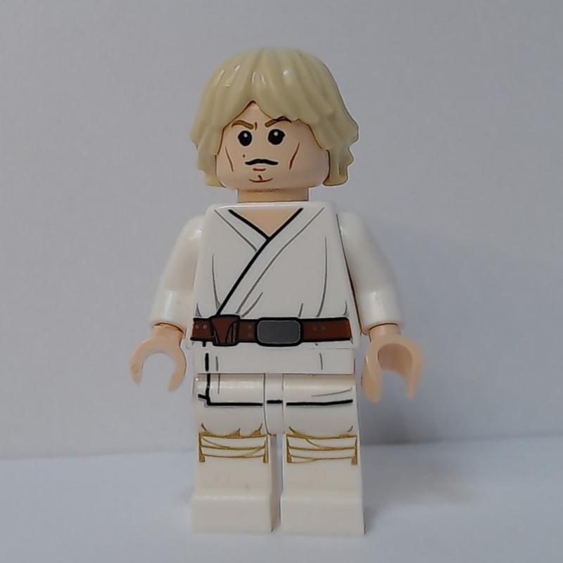 Lego Luke Skywalker, White Robe, White Legs, Cheek Lines