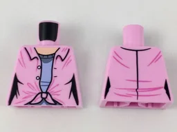 Torso Female Open Shirt with Lavender Undershirt Pattern / Bright Pink