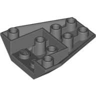 Lego Brick Wedged, Sloped Inverted 4 x 4 Triple [2 Connections between Front Studs] / Dark Bluish Gray