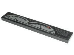Tile 1 x 6 with Dashboard Gauges Pattern (Sticker) - Set 8466