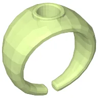 Clikits Ring, Wide Band with Hole in Top / Trans-Light Bright Green