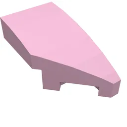 Brick Wedged, Curved 2 x 1 with Stud Notch Right / Bright Pink