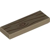 Tile 1 x 3 with Wood Grain Print / Dark Tan