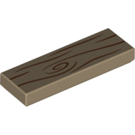Lego Tile 1 x 3 with Wood Grain print