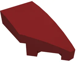 Brick Wedged, Curved 2 x 1 with Stud Notch Right / Dark Red