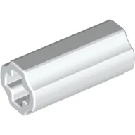 Technic Axle Connector Smooth [with x Hole + Orientation] / White