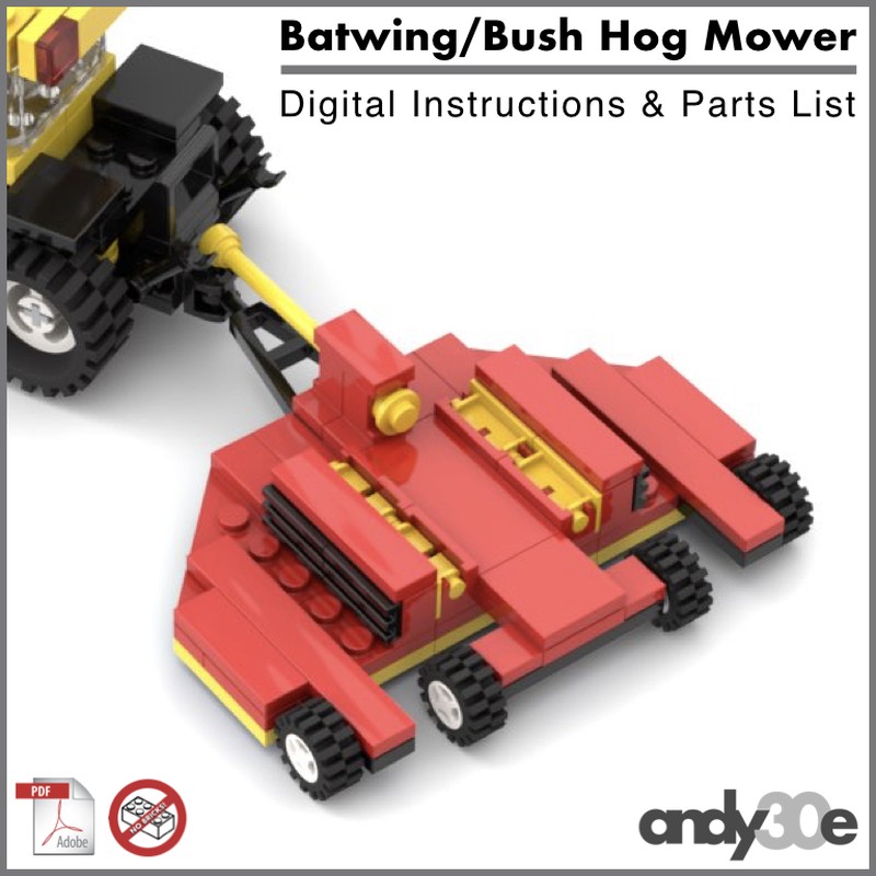 Lego Batwing Mower / Bush Hog - Town / City Style