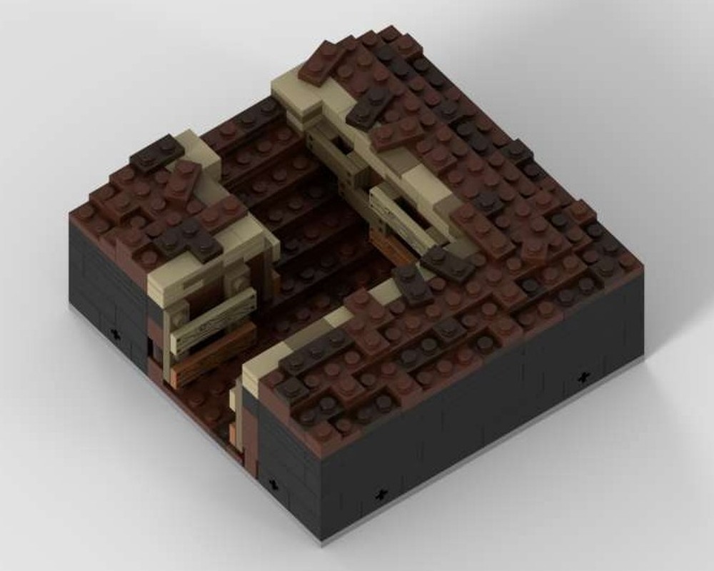 Lego Modular Trench - Narrow Corner with steps