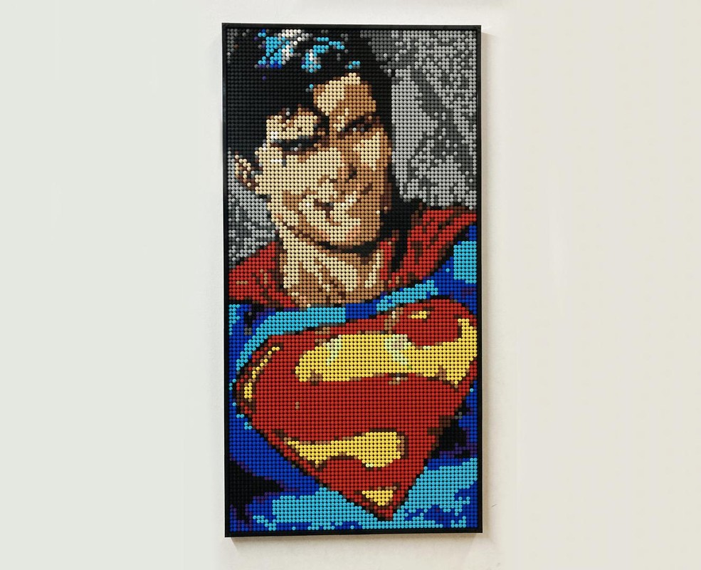 Lego Superman Mosaic (53 x 104 cm / 20.8 x 40.9 in)