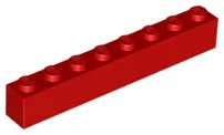 Brick 1 x 8 / Red