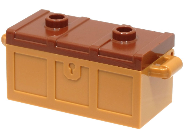 Lego Container, Treasure Chest with Slots in Back and Reddish Brown Flat Lid (4738a / 80835)