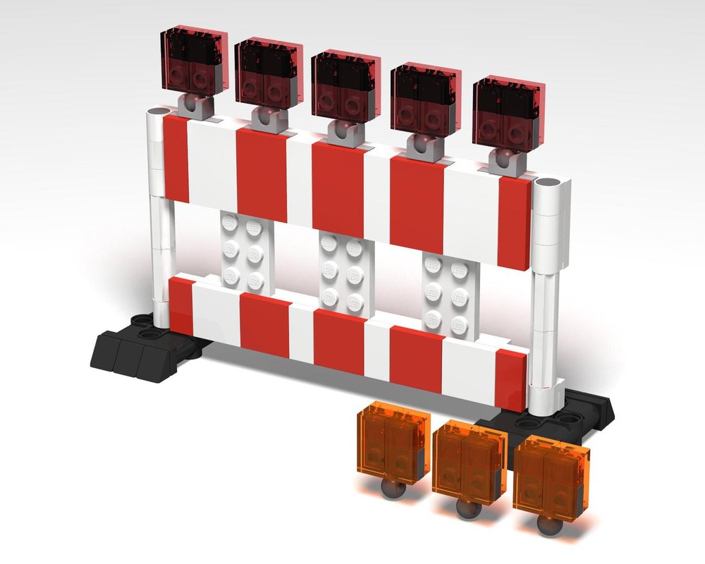 Lego Barrier for construction site - 1:17