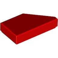 Tile 1 x 2 with Stud Notch Left / Red
