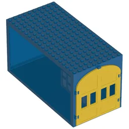 Fabuland, Building, Garage Block with Yellow Windows and Yellow Doors / Blue