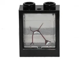 Window 1 x 2 x 2 Flat Front with Trans-Clear Glass with Black Scratch Pattern 2 (Sticker) - Set 70419