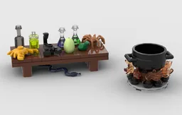 Magician's Cauldron with Ingredients