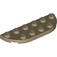 Plate Round Corners 2 x 6 Double / Dark Tan