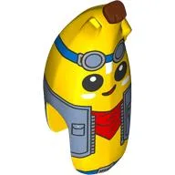 Costume Banana Half with Silver and Sand Green Googles, Denim Jacket, Red Bandana, Reddish Brown Top Print / Yellow