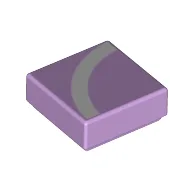 Tile 1 x 1 with Quarter Circle White Line Print / Lavender