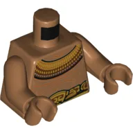 Torso, Bare Chest, Gold Tribal Belt, Necklace Print, Medium Nougat Arms, Medium Nougat Hands / Medium Nougat