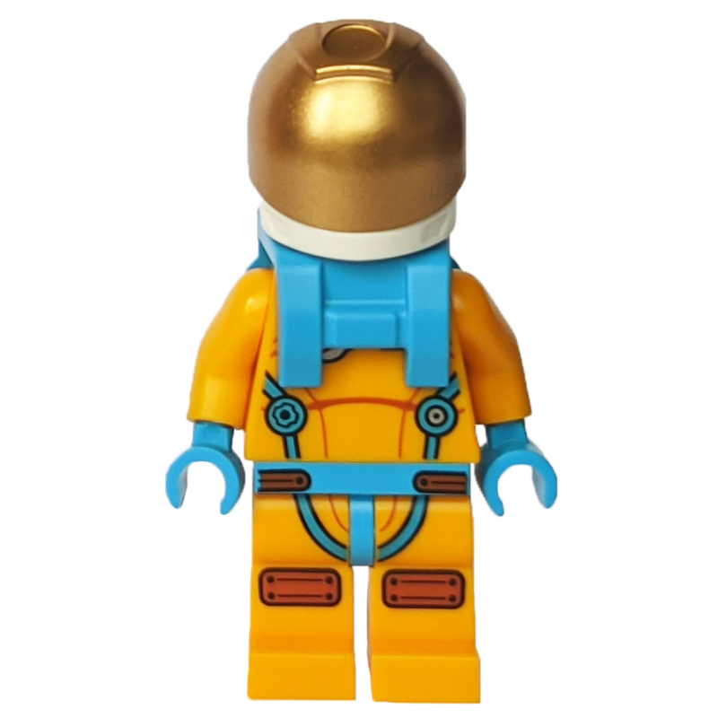 Lego Astronaut, Female, Bright Light Orange Suit, Gold Visor (Sally Stardust)