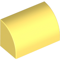 Lego Brick Curved 1 x 2 x 1 No Studs / Bright Light Yellow