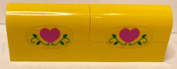 Lego Stickered Assembly 8 x 1 x 2 1/3 with Dark Pink Hearts and Green Leaves Pattern (Stickers) - Set 5870