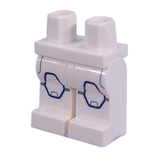 Lego Hips and White Legs with Dark Blue Droid Panels print / White