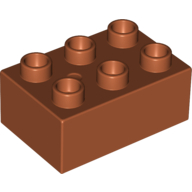 Lego Duplo Brick 2 x 3 / Dark Orange
