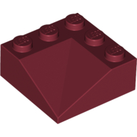 Lego Brick Sloped 33° 3 x 3 Double Concave / Dark Red