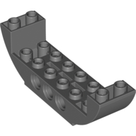 Lego Brick Curved Inverted 2 x 8 x 2 Double / Dark Bluish Gray
