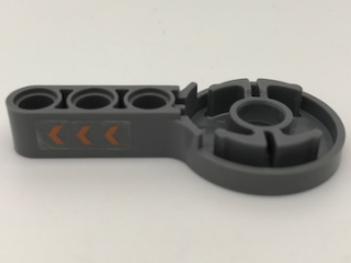 Lego Technic Rotation Joint Disk with Large Pin Hole and 3L Liftarm Thick with 3 Orange Chevrons Pattern Left (Sticker) - Set 7706
