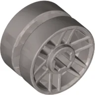 Wheel 14mm D. x 9.9mm with Centre Groove, Fake Bolts and 6 Spokes / Flat Silver