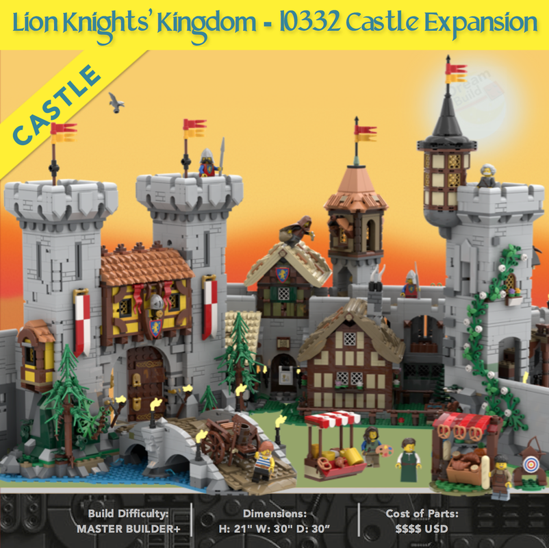 Lego Lion Knights Kingdom - 10332 Medieval Town Castle Expansion