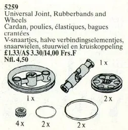 Universal Joint, Rubber Bands, and Wheels
