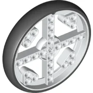 Wheel 88 x 14 with 4 Spokes with 4 Holes, 4 Inserts and Black Integral Tire / White