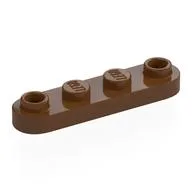 Plate Special 1 x 4 Rounded with 2 Open Studs / Reddish Brown