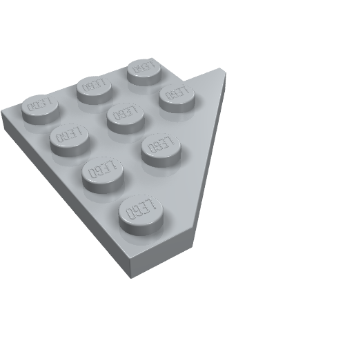 Lego Wedge Plate 4 x 4 Wing Left / Light Bluish Gray