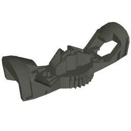 Large Figure Skeletal, Torso with Gear 7 Tooth and 3 Axle Holes / Dark Gray
