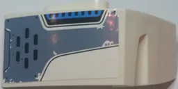 Technic, Panel Car Mudguard Right with Worn Sand Blue Panel with Black Rivets, Curved Lines, and Vent Grilles Pattern (Sticker) - Set 70131