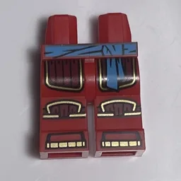 Hips and Red Legs with Dark Red Robe End, Knee Pads, Gold Trim, Dark Azure Sash Print