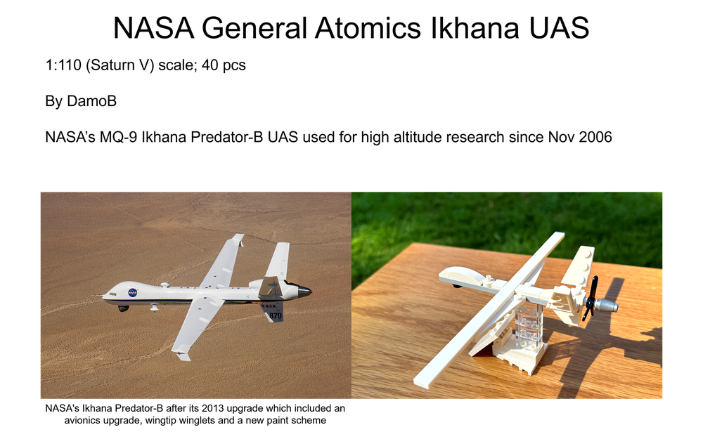 Lego DamoB's NASA General Atomics Ikhana UAS