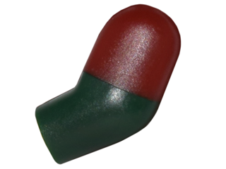 Lego Arm, Left with Molded Dark Red Short Sleeve  Pattern / Dark Green