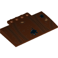 Lego Brick Curved 5 x 8 x 2/3 with Tire Tracks and Oil Splotches Print / Reddish Brown