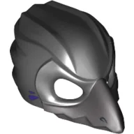 Mask Bird (Raven) with Dark Bluish Gray Beak and Silver Eyepatch Print / Black